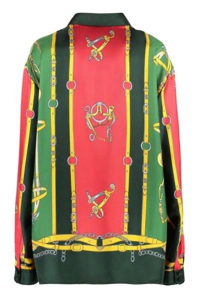 Shop Gucci Printed Silk Shirt In Multicolor