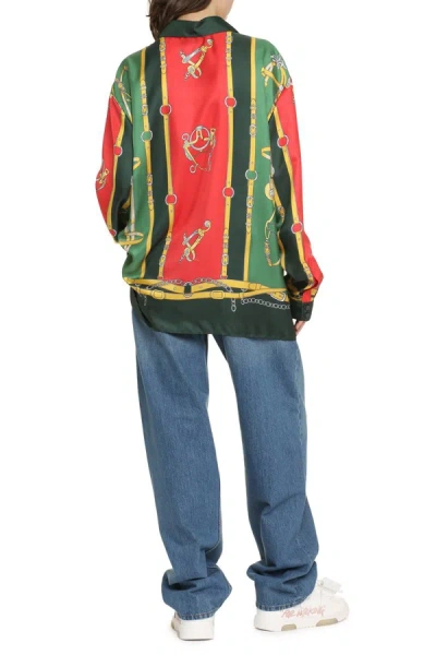 Shop Gucci Printed Silk Shirt In Multicolor