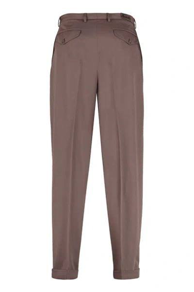 Shop Gucci Wool Tailored Trousers In Brown