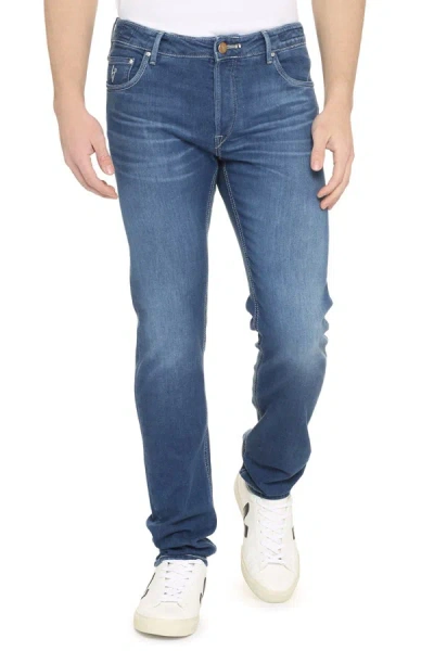 Shop Handpicked 5-pocket Straight-leg Jeans In Denim