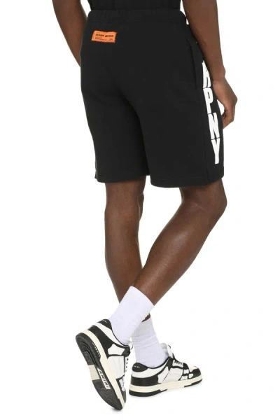 Shop Heron Preston Cotton Bermuda Shorts In Black