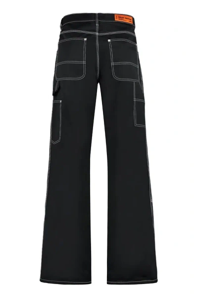 Shop Heron Preston Multi-pocket Cotton Trousers In Black