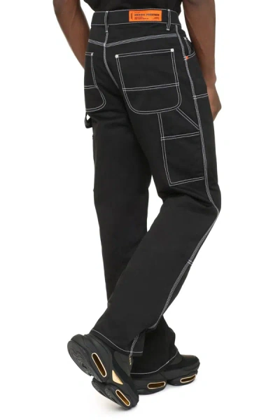 Shop Heron Preston Multi-pocket Cotton Trousers In Black