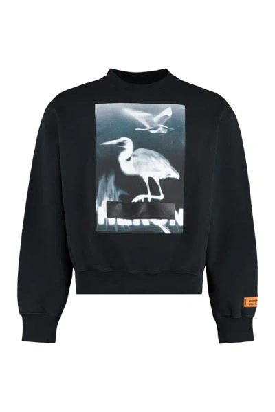 Shop Heron Preston Printed Crew-neck Sweatshirt In Black