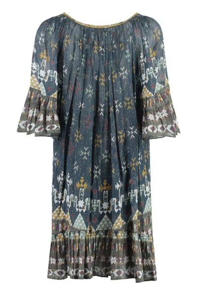 Shop Isabel Marant Étoile Loane Printed Cotton Dress In Blue