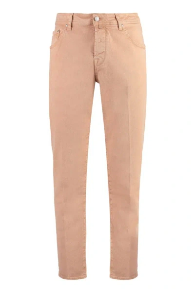Shop Jacob Cohen 5-pocket Slim Fit Jeans In Salmon Pink