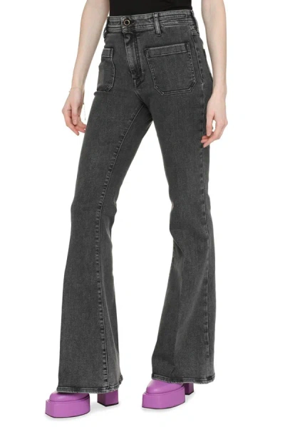 Shop Jacob Cohen Erin High-rise Slim Fit Jeans In Grey