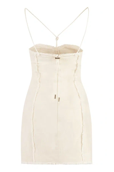 Shop Jacquemus Artichaut Cotton Mini-dress In Ivory