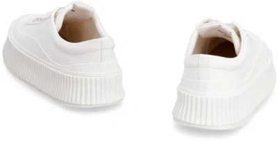 Shop Jil Sander Canvas Chunky Sneakers In White