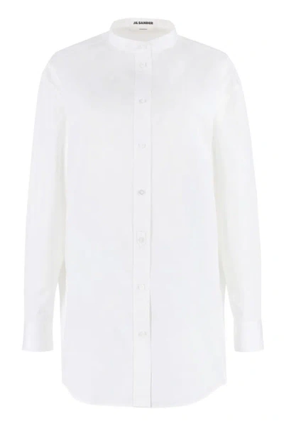 Shop Jil Sander Cotton Poplin Shirt In White