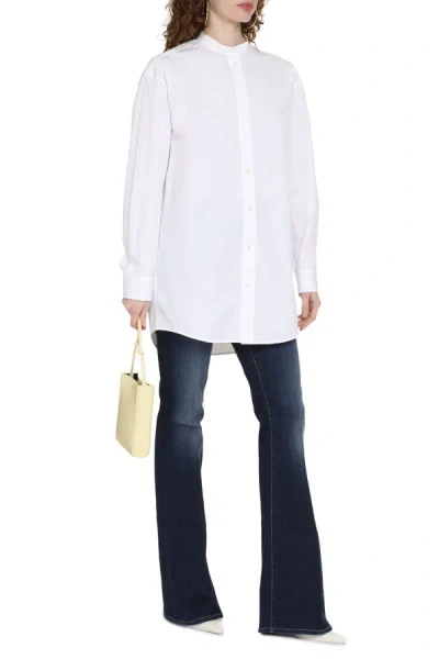 Shop Jil Sander Cotton Poplin Shirt In White