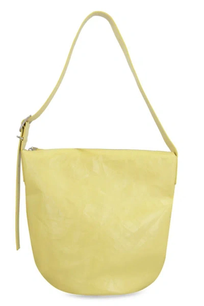Shop Jil Sander Leather Crossbody Bag In Yellow