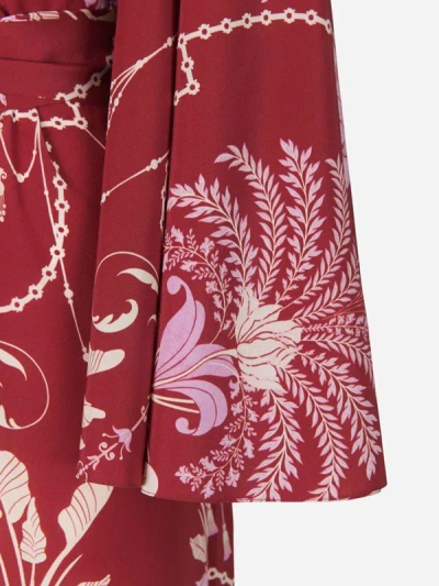 Shop Johanna Ortiz Plants Tunic Dress In Terracotta And Light Pink