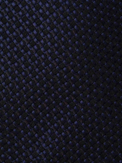 Shop Kiton Textured Wool And Silk Tie In Midnight Blue