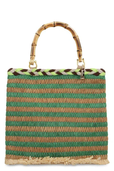 Shop La Milanesa Lipari Raffia Tote Bag In Multicolor