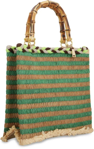 Shop La Milanesa Lipari Raffia Tote Bag In Multicolor