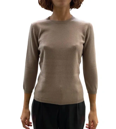 Shop La Rose Maglia 3/4 Cashmere Tortora