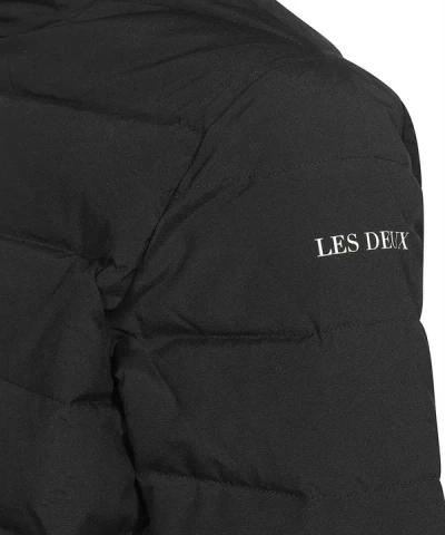 Shop Les Deux Full Zip Down Jacket In Black