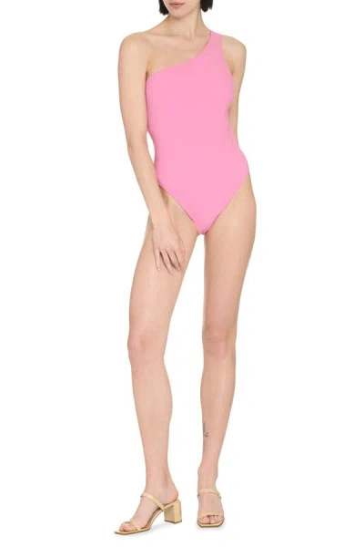 Shop Lido Ventinove One-shoulder Swimsuit In Pink
