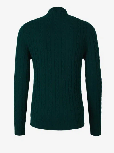 Shop Luigi Borrelli Cable Knit Wool Sweater In Emerald Green