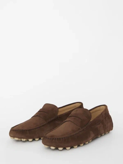 Tod's Man Loafers Chocolate Brown Size 7.5 Leather In Multi
