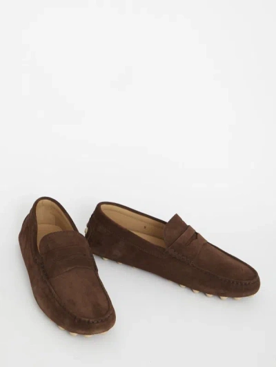 Tod's Man Loafers Chocolate Brown Size 7.5 Leather In Multi