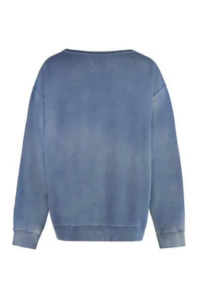 Shop Maison Margiela Cotton Crew-neck Sweatshirt In Blue