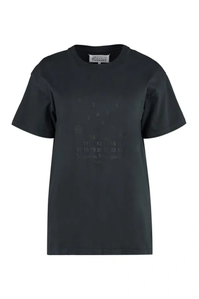 Shop Maison Margiela Cotton Crew-neck T-shirt In Black