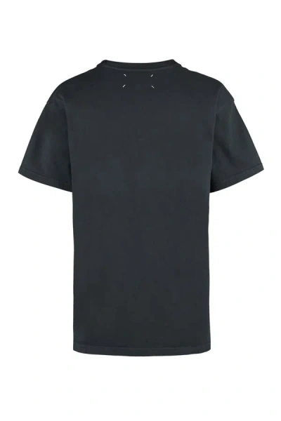 Shop Maison Margiela Cotton Crew-neck T-shirt In Black