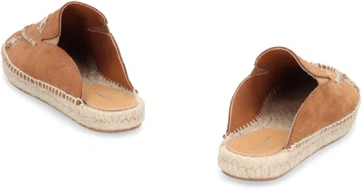 Shop Maison Margiela Leather Slippers In Camel