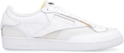 Shop Maison Margiela Mm X Reebok - Leather Low-top Sneakers In White