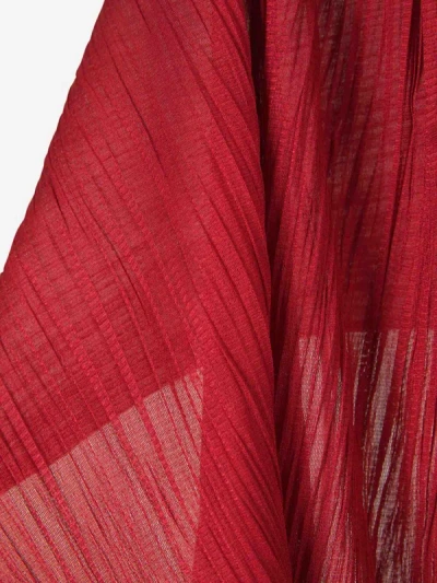 Shop Maria Lucia Hohan Fluid Silk Shawl In Red