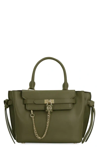Shop Michael Michael Kors Michael Kors Hamilton Legacy Leather Handbag In Green