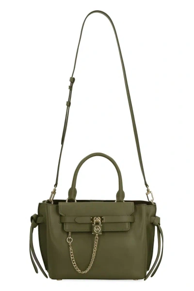 Shop Michael Michael Kors Michael Kors Hamilton Legacy Leather Handbag In Green