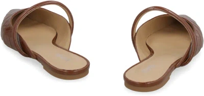 Shop Michael Michael Kors Michael Kors Jessa Flex Leather Pointy-toe Slippers In Brown