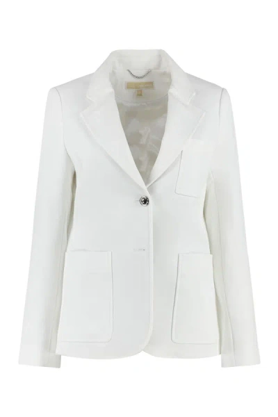Shop Michael Michael Kors Michael Kors Single-breasted Two-button Blazer In White