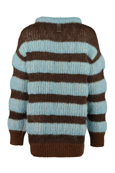 Shop Moncler 2  1952 - Striped Mohair Sweater In Multicolor
