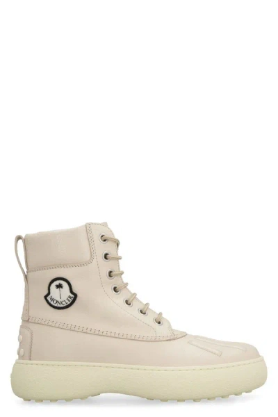 Shop Moncler Genius Tod's X 8 Moncler Palm Angels - W.g. Lace-up Ankle Boot In Beige