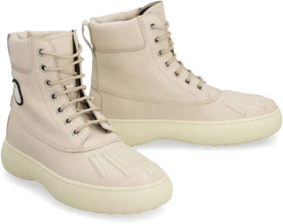 Shop Moncler Genius Tod's X 8 Moncler Palm Angels - W.g. Lace-up Ankle Boot In Beige