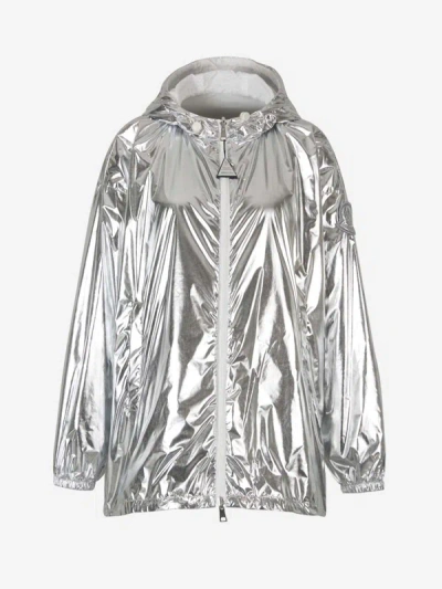 Moncler Silver Jubba Reversible Jacket In Platejat
