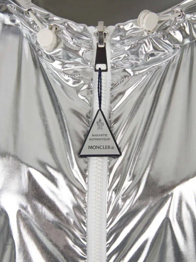 Moncler Silver Jubba Reversible Jacket In Platejat