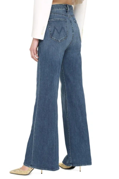 Shop Mother Roller Skimp Wide-leg Jeans In Denim