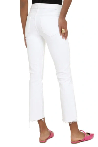 Shop Mother The Insider Crop Step Fray Jeans In White