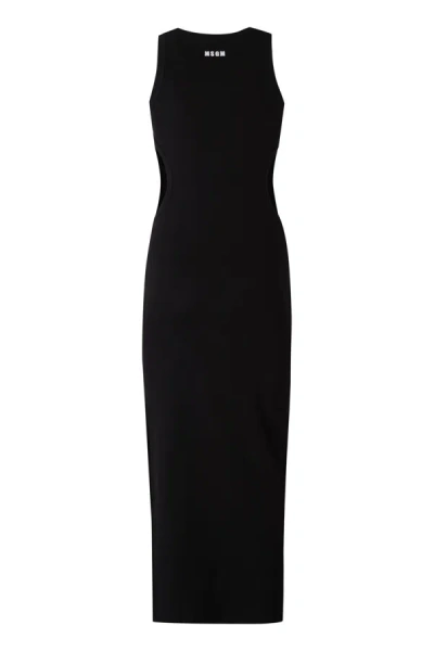 Shop Msgm Jersey Dress In Black
