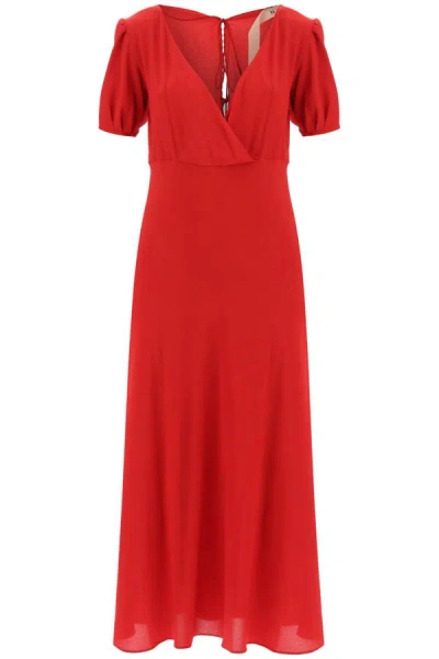 Shop N°21 N.21 Crepe Midi Dress In Red