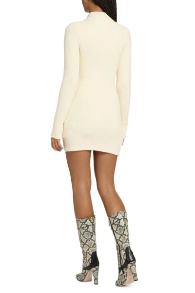 Shop Off-white Bouclé Knit Dress In Panna