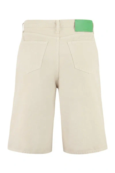 Shop Off-white Cotton Bermuda Shorts In Beige