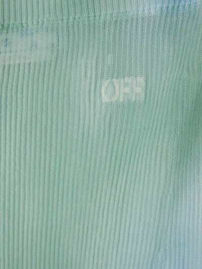 Off-white Tie-dye Sheer Maxi Skirt In Turquoise With Water Effect