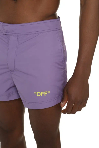 Shop Off-white Swim Shorts In Lilac