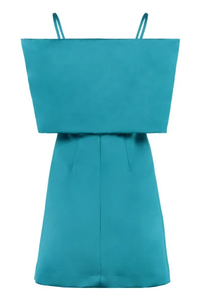 Shop P.a.r.o.s.h . Bow Detail Dress In Turquoise